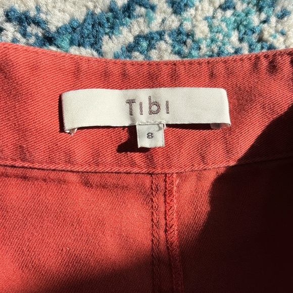 Tibi Harrison Chino Patch Pocket Skirt Dusty Red orange rust pumpkin size 8 - Picture 7 of 9